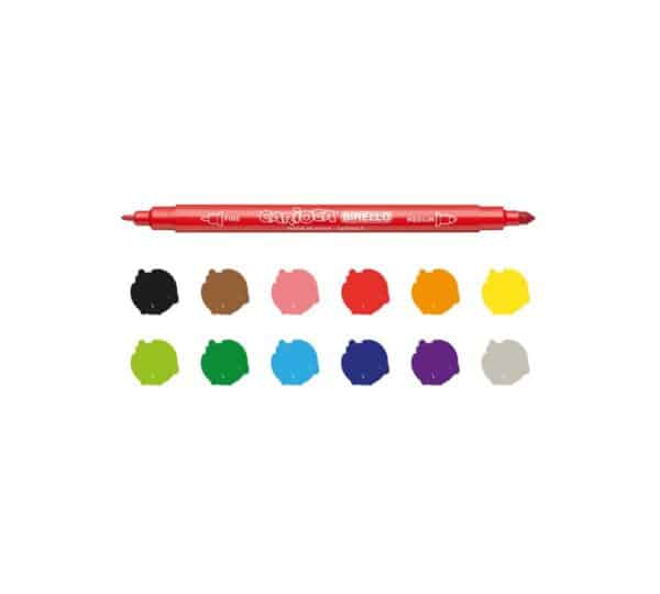 Μαρκαδόροι  12 χρωμάτων CARIOCA birello, superwashable - double tip: 4,7mm & 2,6mm (carioca). - Image 3