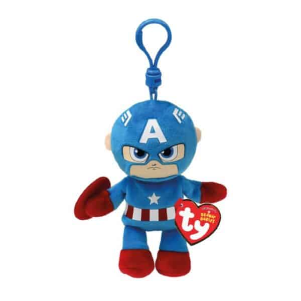 Beanie Babies Colection Κλιπ Χνουδωτό Captain America MARVEL 8,5cm "Captain America" (Ty Inc.)