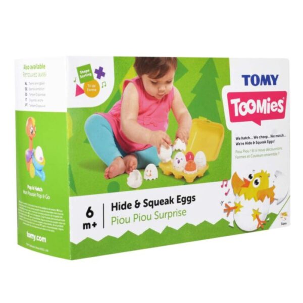 ΒΡΕΦΙΚΟ ΠΑΙΧΝΙΔΙ ΑΥΓΟΘΗΚΗ ΓΙΑ 6+Mηνών "HIDE &SQUEAK EGGS" (TOMY) - Image 2