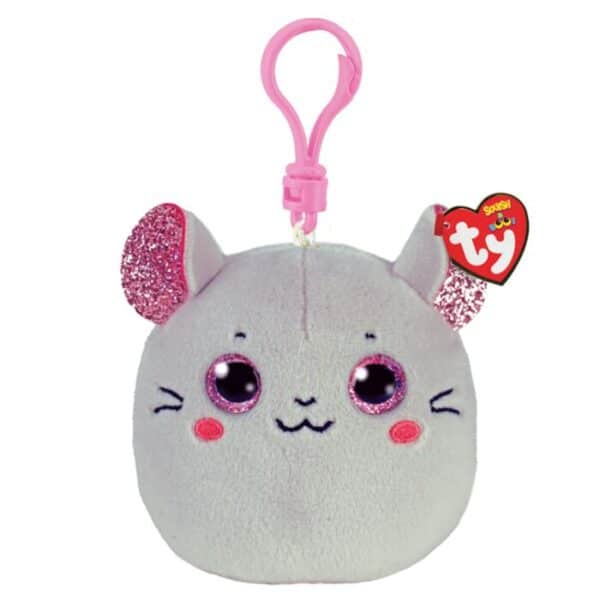 Squishy Beanies Colection - Kλιπ, Ποντικάκι Γκρι "CATNIP" (Ty Inc.)