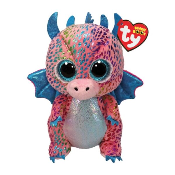 Beanie Boo's Colection, Χνουδωτός Δράκος Πολύχρωμος 15cm "FLINT" (Ty Inc.)