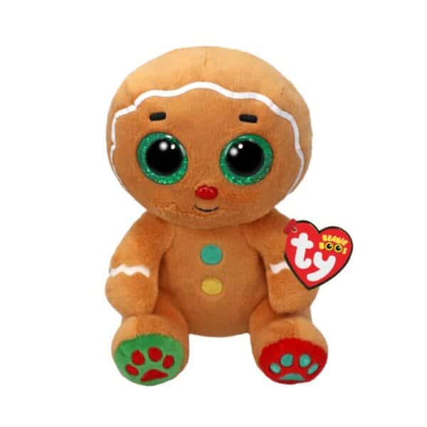 Beanie Boo's Colection, Χνουδωτό Χριστουγεννιάτικο Μπισκοτάκι Καφέ 15cm "NUTMEG" (Ty Inc.)
