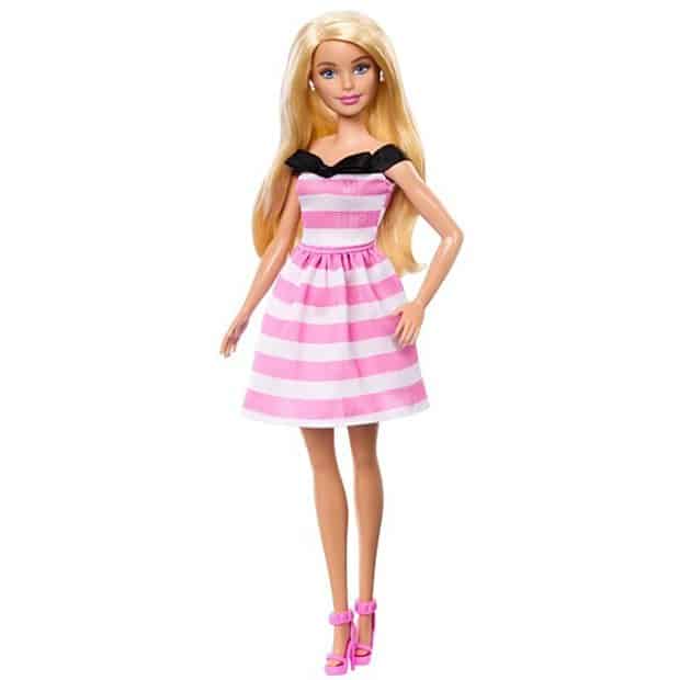 Barbie Επετειακή Κούκλα 65 Χρόνια Με Ροζ Ριγέ Φόρεμα (Mattel).