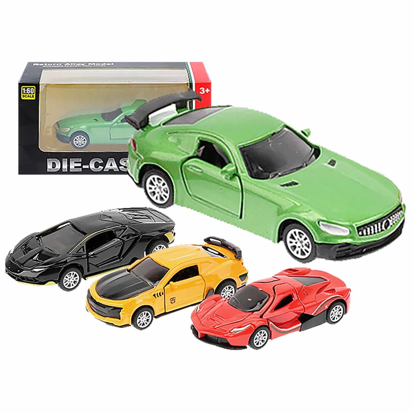 DIE-CAST METAL PULL BACK 1:60 SUPER CAR RETURN ALLOY MODEL 12x6x5cm (TOY MARKT)
